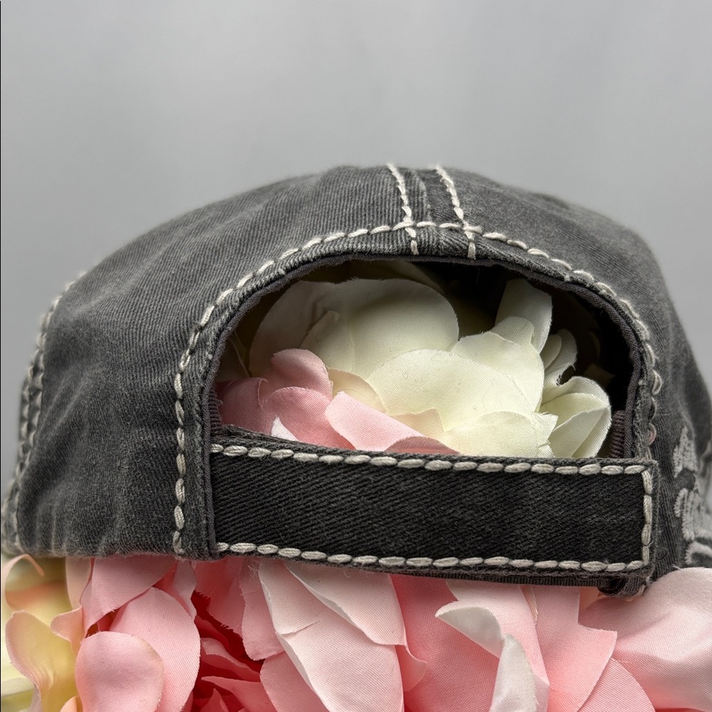Distressed Black Cap with Embroidered Patch - Picture 4 of 9